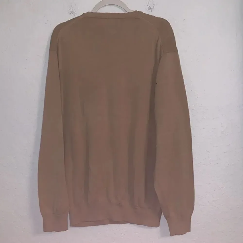 NWT Jos.A.Bank V-Neck Primary Cotton Tan Sweater Men’s Pullover Size XL